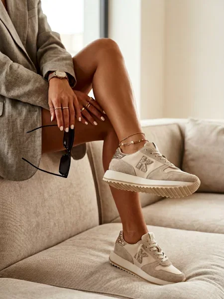 Kožené tenisky Vinceza na platformě