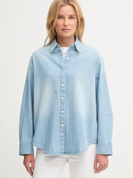 Calvin Klein Jeans koszula jeansowa regular z kołnierzykiem klasycznym niebieski