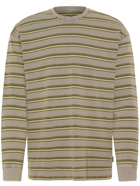 BLEND Tricou BHKARSYN gri / oliv / verde deschis negru