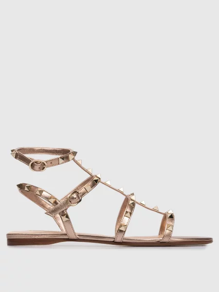 Шкіряні сандалі Rockstud Valentino рожеві