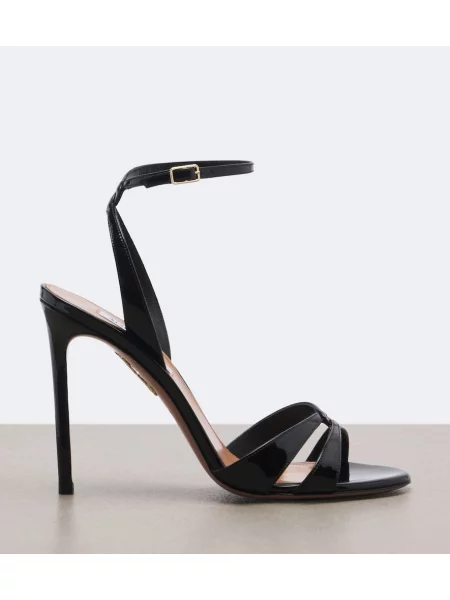 Sandale Aquazzura din piele de lac negru