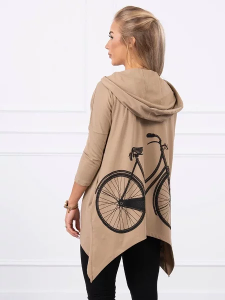 Kolesarjenje pulover Kesi s potiskom bež