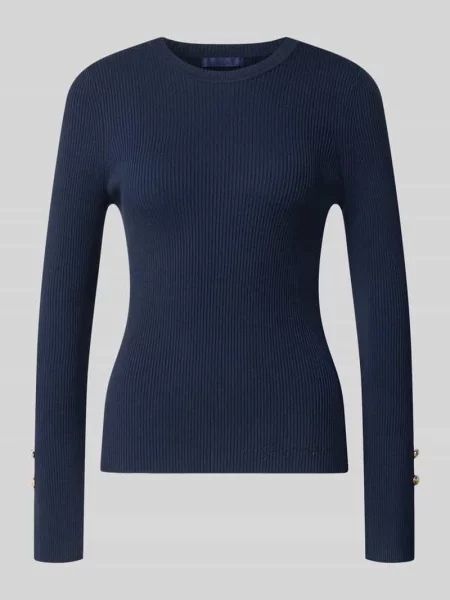 Bluzka z długim rękawem o kroju slim fit z mieszanki model Ellie' Guess niebieska