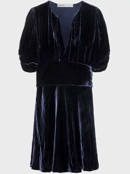 Велюровое платье Allsaints синее