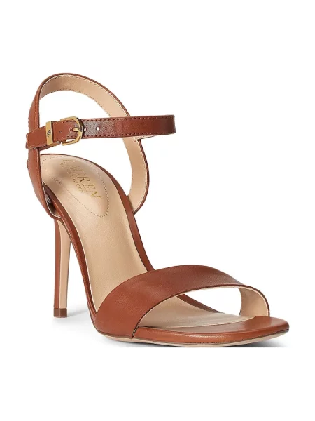 Lauren Ralph Lauren Δερμάτινα πέδιλα Gwen Ozweego Gwen καφέ