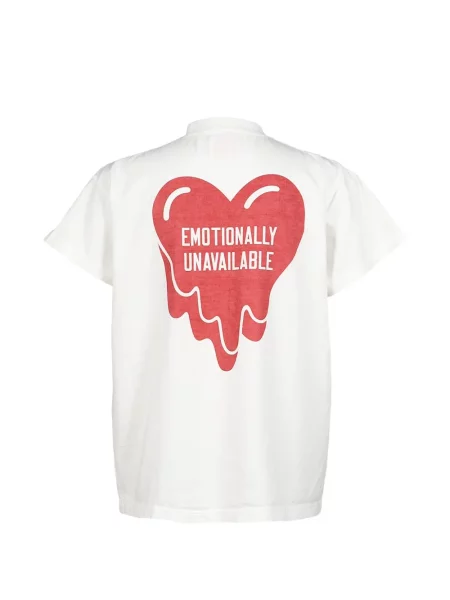 Tricou Emotionally Unavailable cu imagine alb