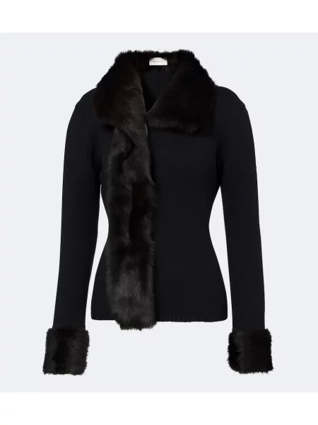 Cardigan Magda Butrym de lână negru