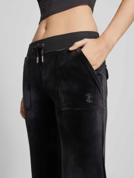 Spodnie sportowe z elastycznym pasem i wpuszczanymi Juicy Couture czarne