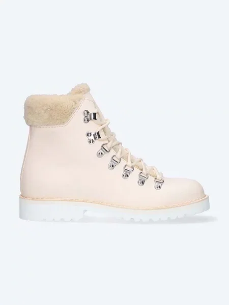 Fracap cizme de piele Explorer femei cu plat izolat bej