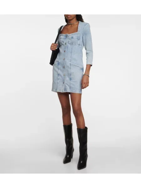 Rochie din denim Isabel Marant albastru