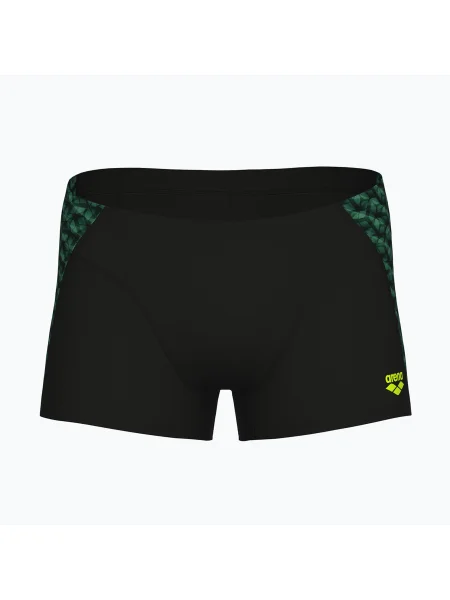 Bărbați arena Monogram Swim Short negru/dark sage multi boxeri negru
