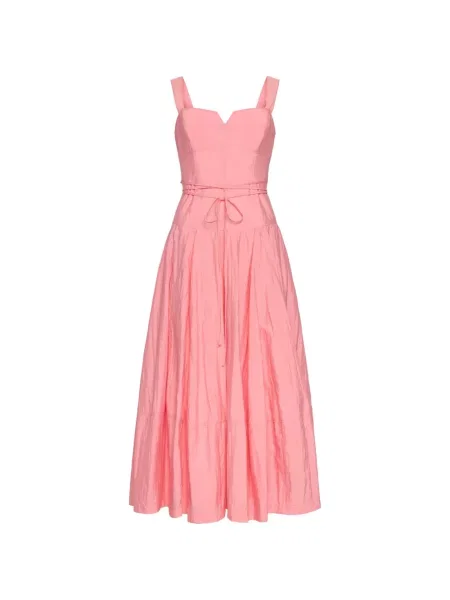Rochie midi Cinq A Sept până la genunchi cu legături de costum roz