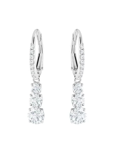 Swarovski Akcesoria Kobieta ONE SIZE Attract Kolczyki Okrągły Szlif Biały Rodowany Stilla szary