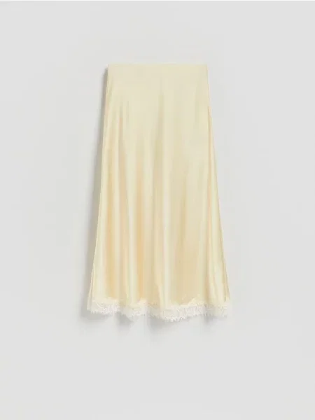 Reserved Fustă Cu Dantelă galben-deschis galben