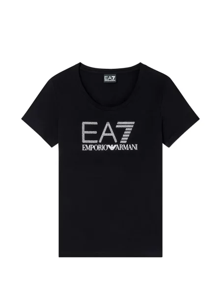 Μπλούζα Ea7 Emporio Armani με αυτόγραφο μαύρο
