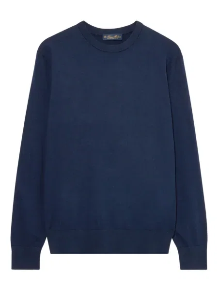 Pulover Brooks Brothers cu decolteu rotund albastru