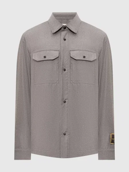Шерстяная рубашка Cashmere&whiskey серая