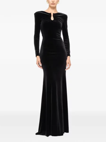 Rochie maxi Nissa de catifea negru