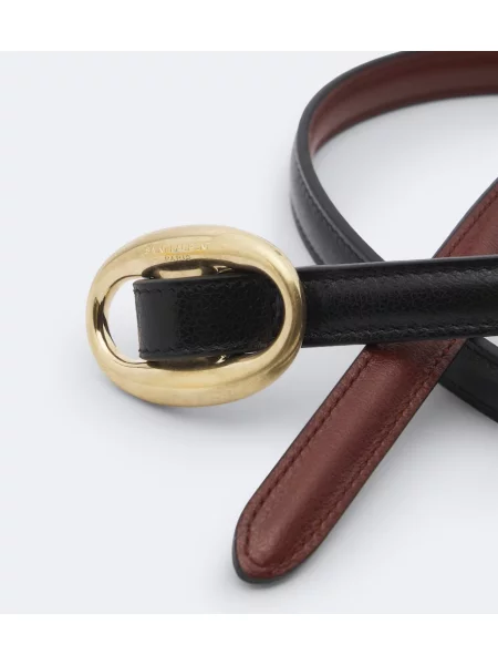 Cu centură reversibil curea Saint Laurent din piele negru