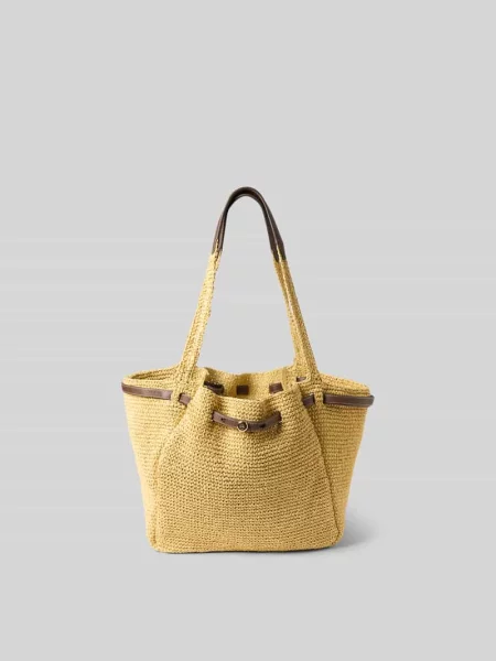 Torebka typu bucket bag z łyka Tory Burch beżowy