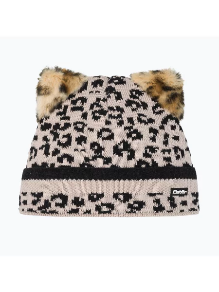 Gyerek téli sapka Eisbar Stephie beige/leopard print. Méret: OS bézs