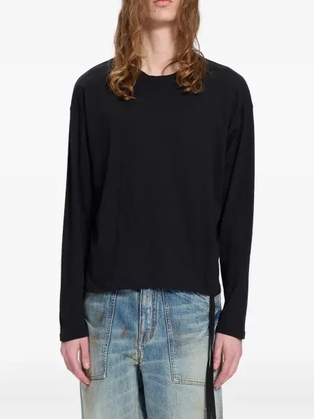 Lung tricou Ann Demeulemeester cu imagine negru