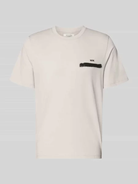 T-shirt z nadrukiem z motywem z tyłu model Bobby' Wood Wood biała