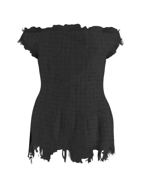 Bluză Matières Fécales zdrențuiți din tweed negru