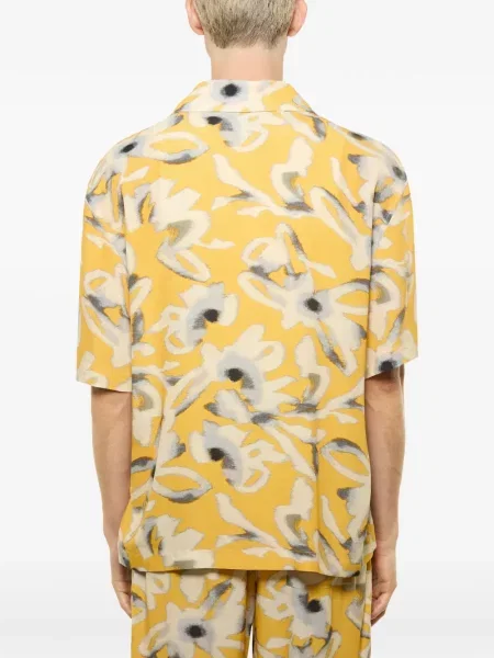 Cămașă Laneus cu model floral galben