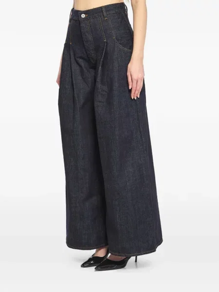 Blugi Jacquemus plisate albastru