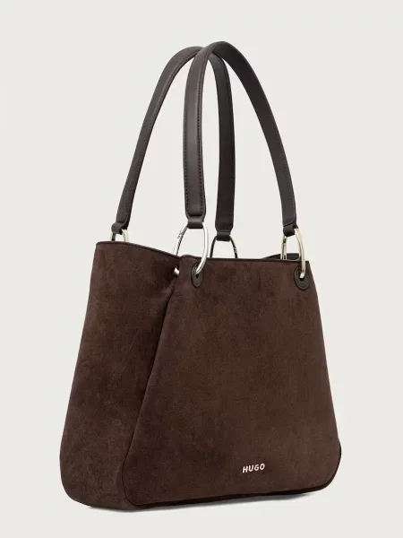 Geantă shopper Hugo din piele maro