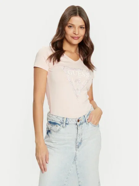 Guess Tricou Bej alb