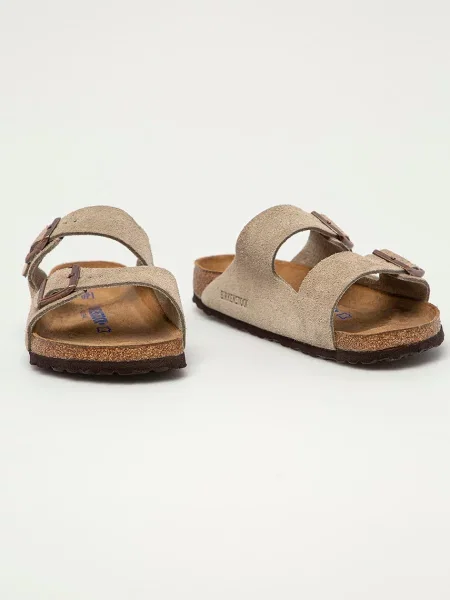 Birkenstock klapki zamszowe Arizona szary