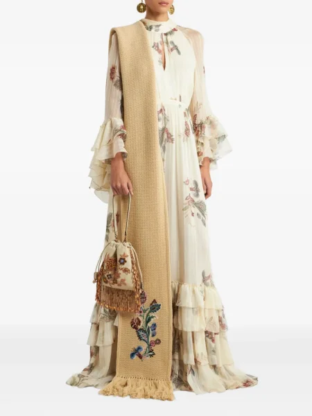 Rochie Etro de mătase cu model floral cu volane