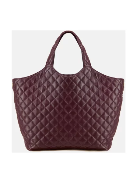 Shopperka Saint Laurent skórzana czerwona