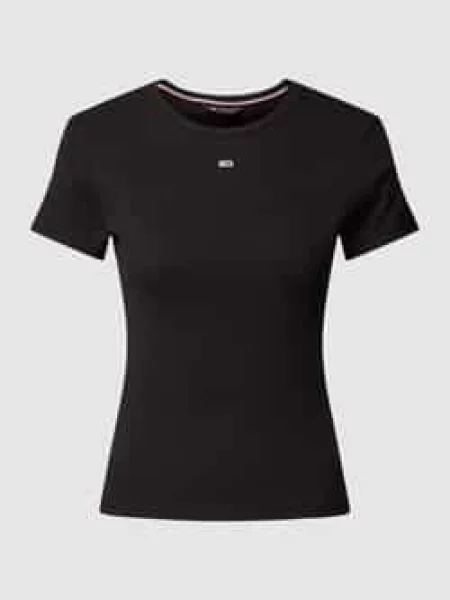 T-shirt o kroju slim fit z wyhaftowanym logo Tommy Jeans czarna