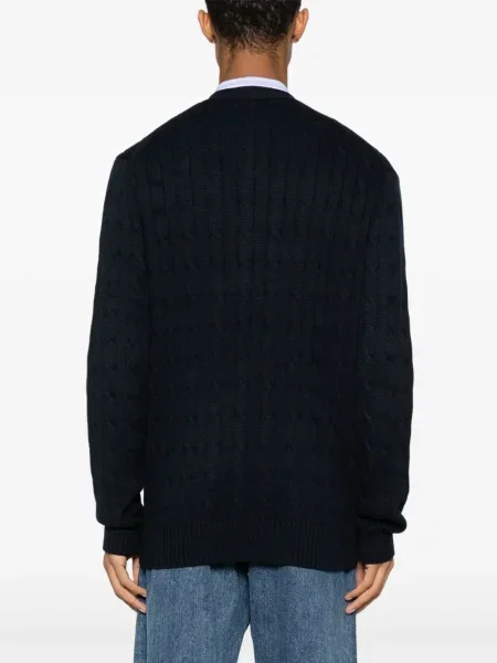 Πλεκτή ζακέτα Polo Ralph Lauren με κέντημα μπλε