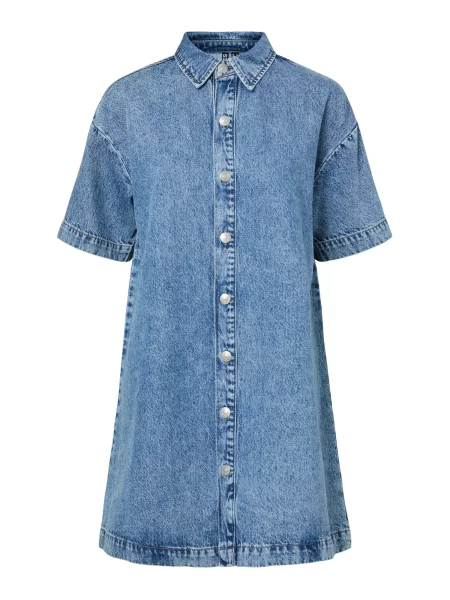 PIECES Rochie tip bluză PCSKY denim albastru