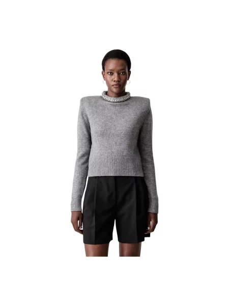 Sweter z golfem Pinko do golfa szary