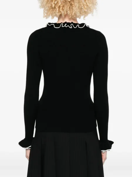 Top Valentino Garavani de lână negru