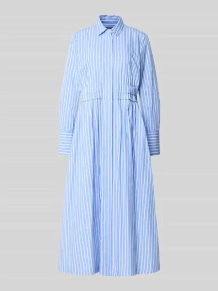 Sukienka midi w kroju regular fit z kołnierzem wykładanym White Label niebieska