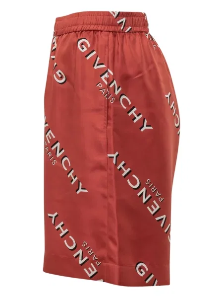 Pantaloni scurți Givenchy de mătase cu imagine roșu
