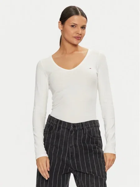 Tommy Jeans Tricou ESSENTIAL' alb