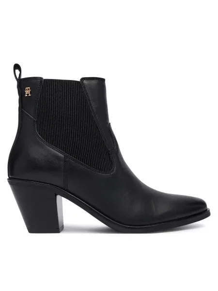 Členková obuv Tommy Hilfiger Leather Western Chelsea Boot čierna