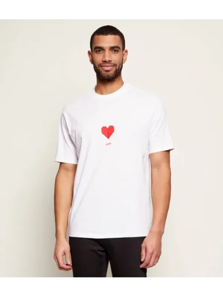 HUGO Tricou Dalentin alb