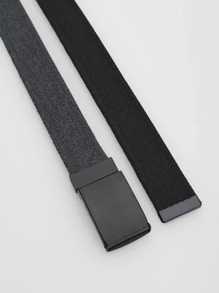 Ремень Reserved с пряжкой с ремешками серый