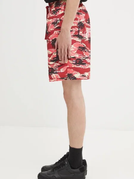A Bathing Ape pantaloni scurti Palm Tree Camo rosu