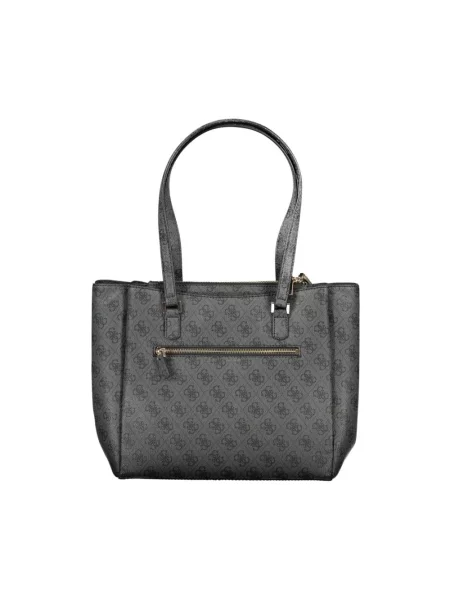 Lniana torebka Guess czarna