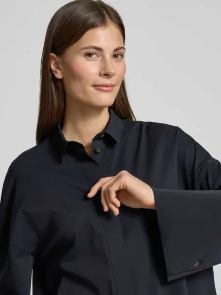 Bluzka o kroju relaxed fit z obniżonymi ramionami model ‘PATELLA’ Maxmara Leisure granatowa