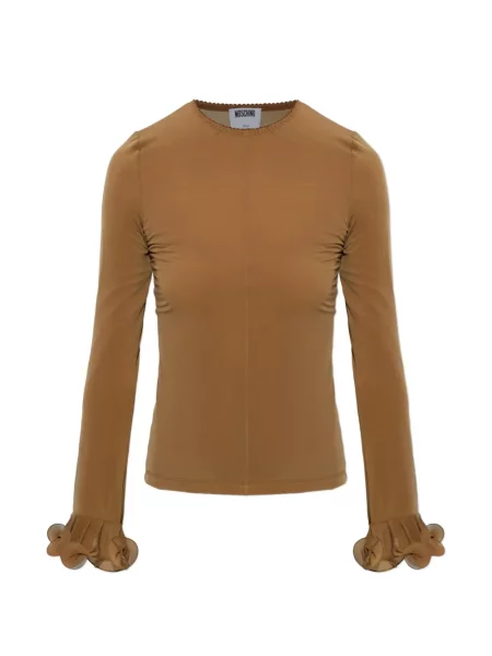 Lung top Moschino cu volane maro